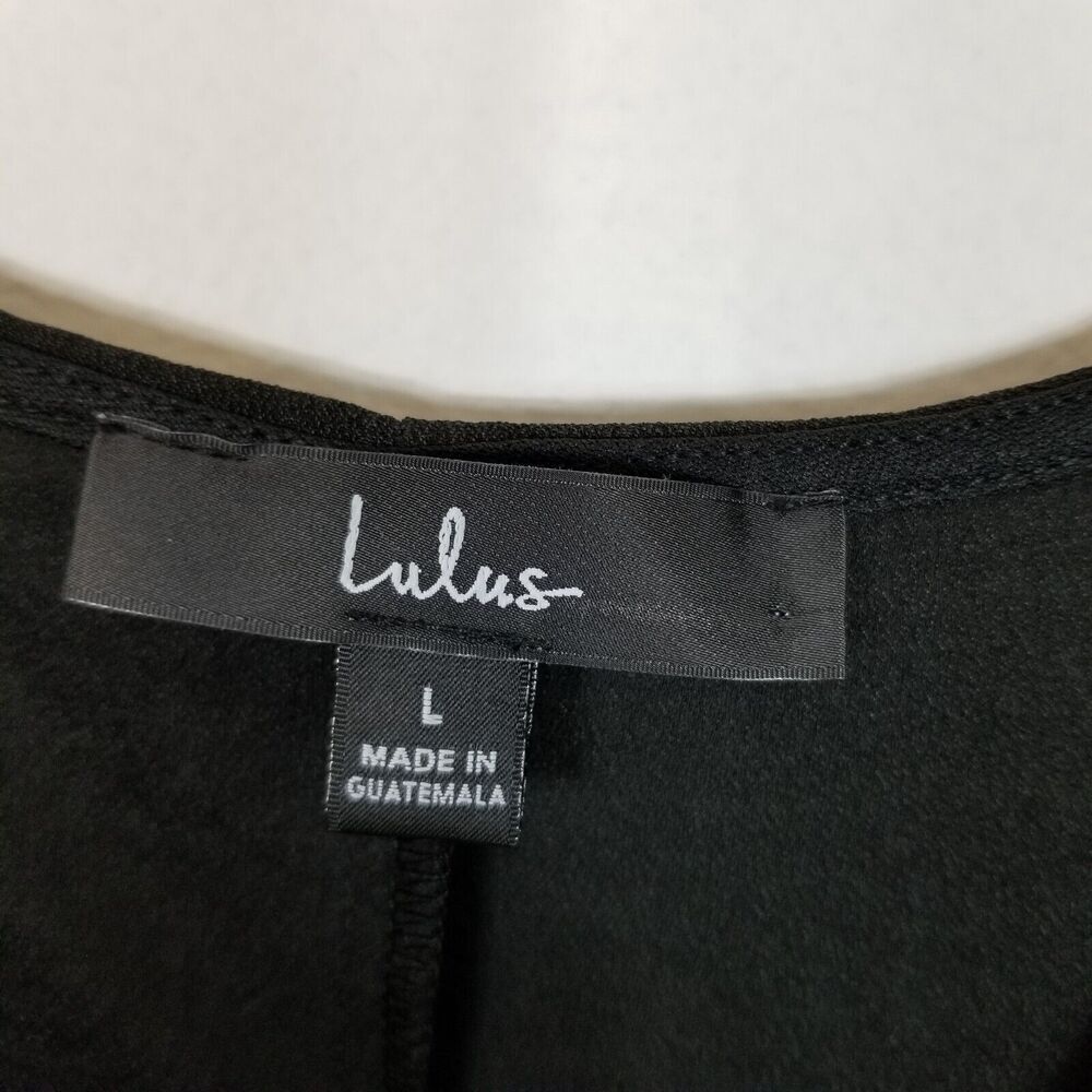 Lulu's Women Salt Water Breeze Black Tie-Strap‎ Maxi Dress Size L Slit Side - Picture 7 of 8
